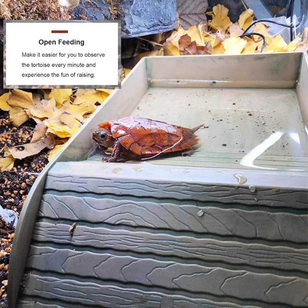 Water Dish Reptile - Turtle Bathing Pool Feeding Dish Durable