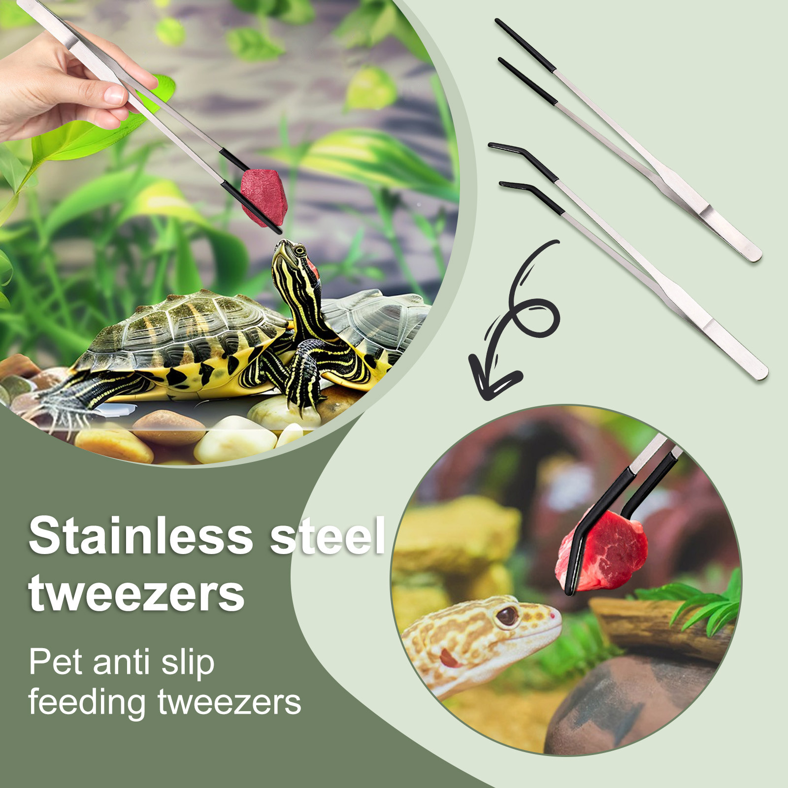 2pcs Bent Tip Tweezers For Cra - Feeding Tong Stainless avis et prix