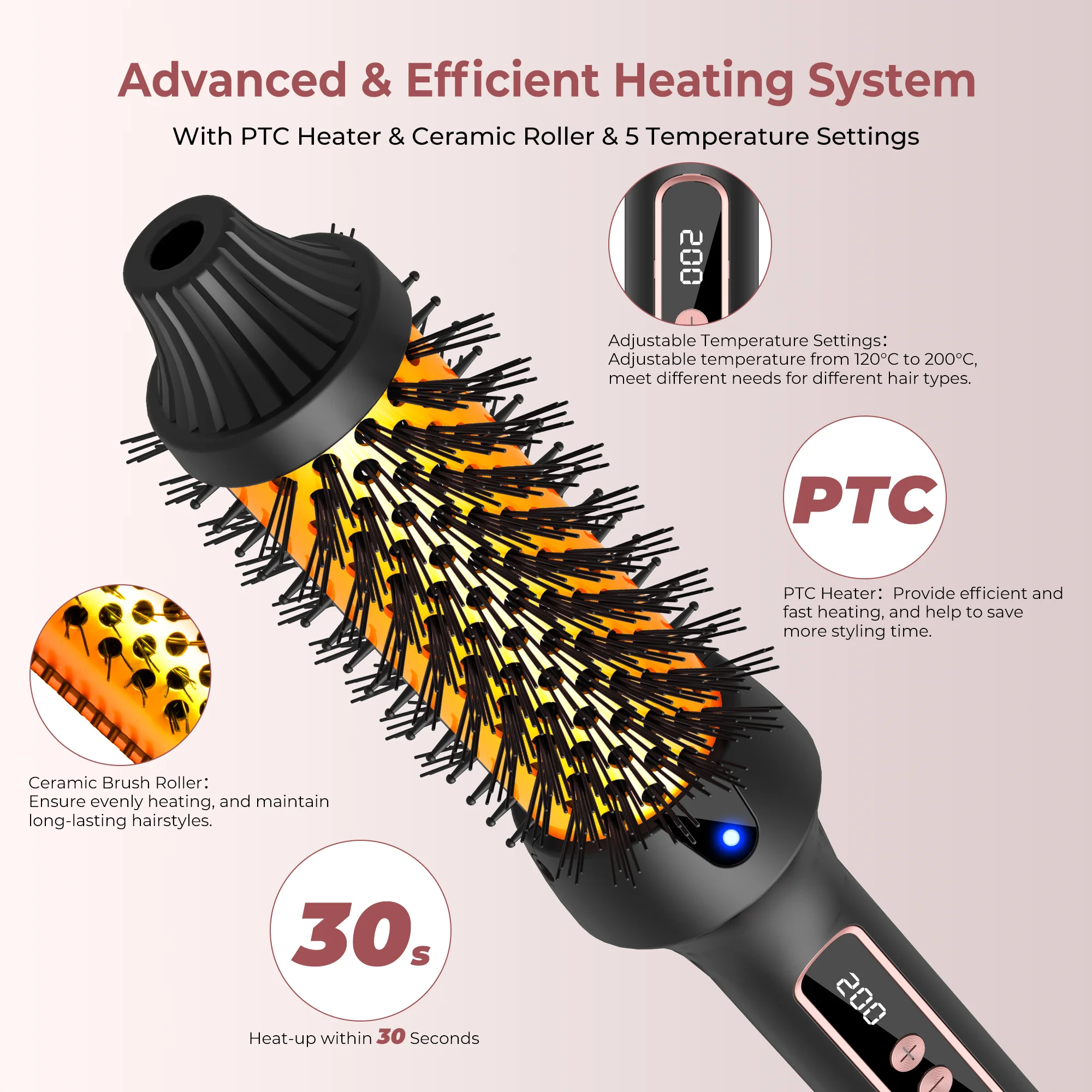 3 in1 Thermal Brush Ionic Heat - Ceramic Heat Emitter avis et prix