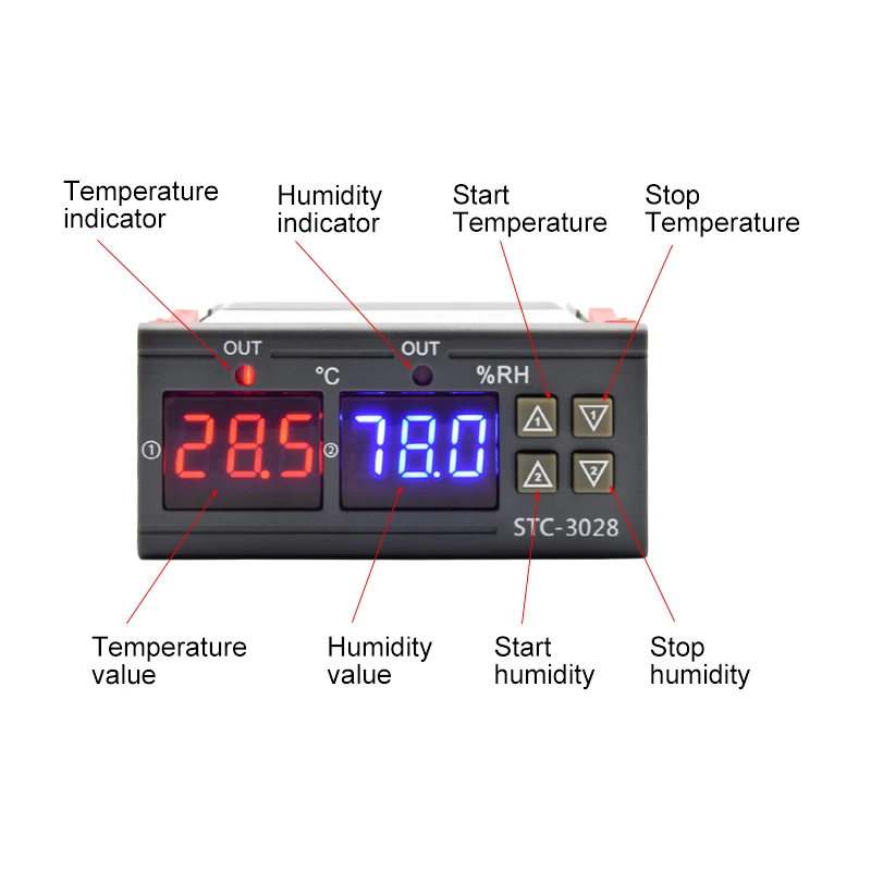 STC-3028 LED Digital Thermosta - Digital Hygrometer Probe avis et prix