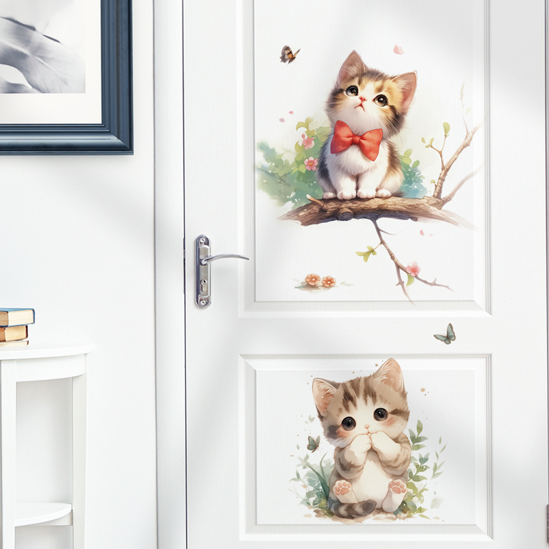Kawaii Pastel Cat & Butterfly  - Pvc Panel Background avis et prix