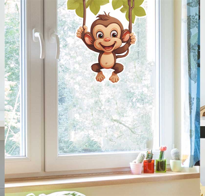 Cute little monkey living room - Pvc Panel Background avis et prix