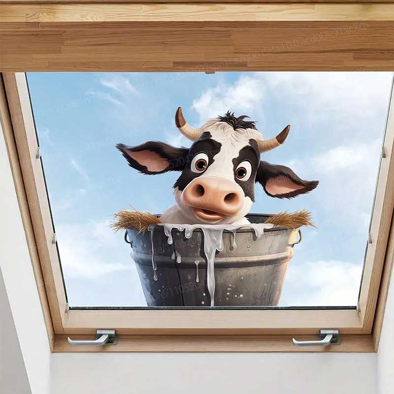 Cute Cow Wall Stickers Self-Ad - Pvc Panel Background avis et prix