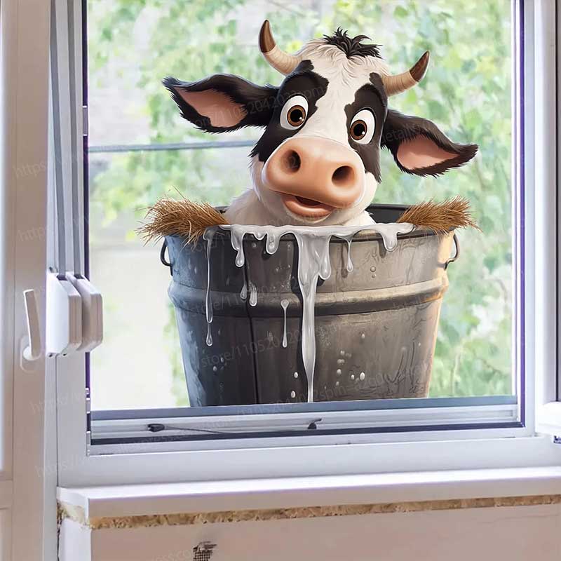 Cute Cow Wall Stickers Self-Ad - Pvc Panel Background avis et prix