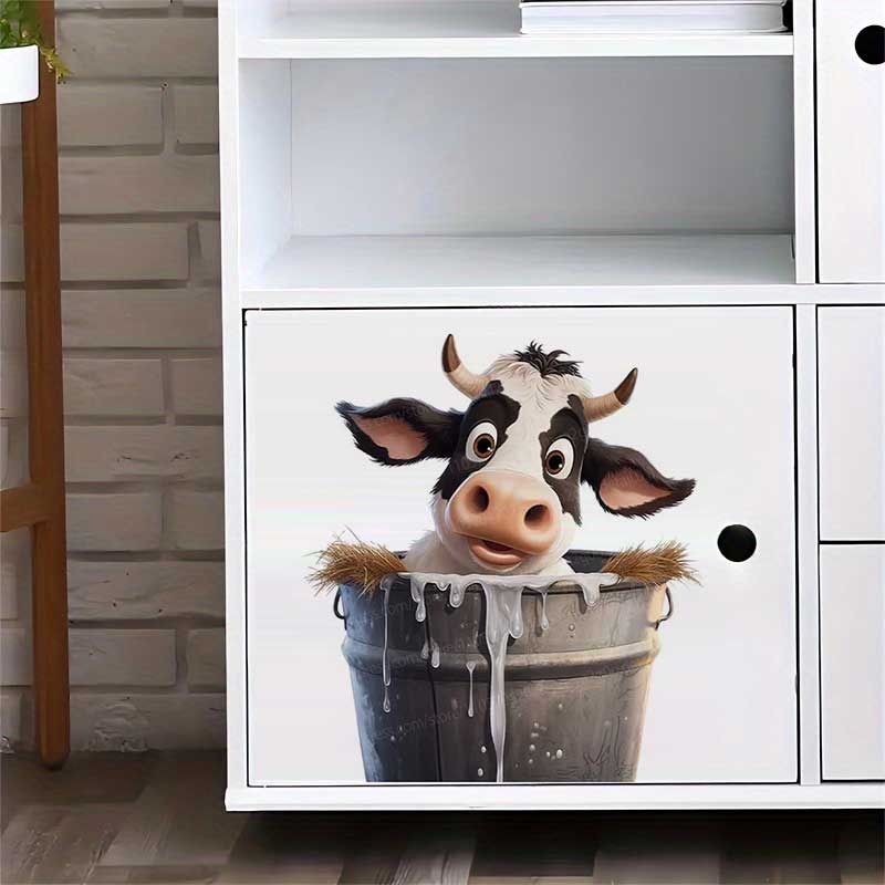 Cute Cow Wall Stickers Self-Ad - Pvc Panel Background avis et prix