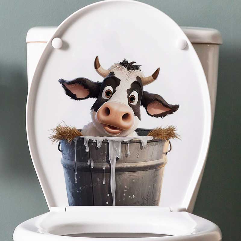 Cute Cow Wall Stickers Self-Ad - Pvc Panel Background avis et prix
