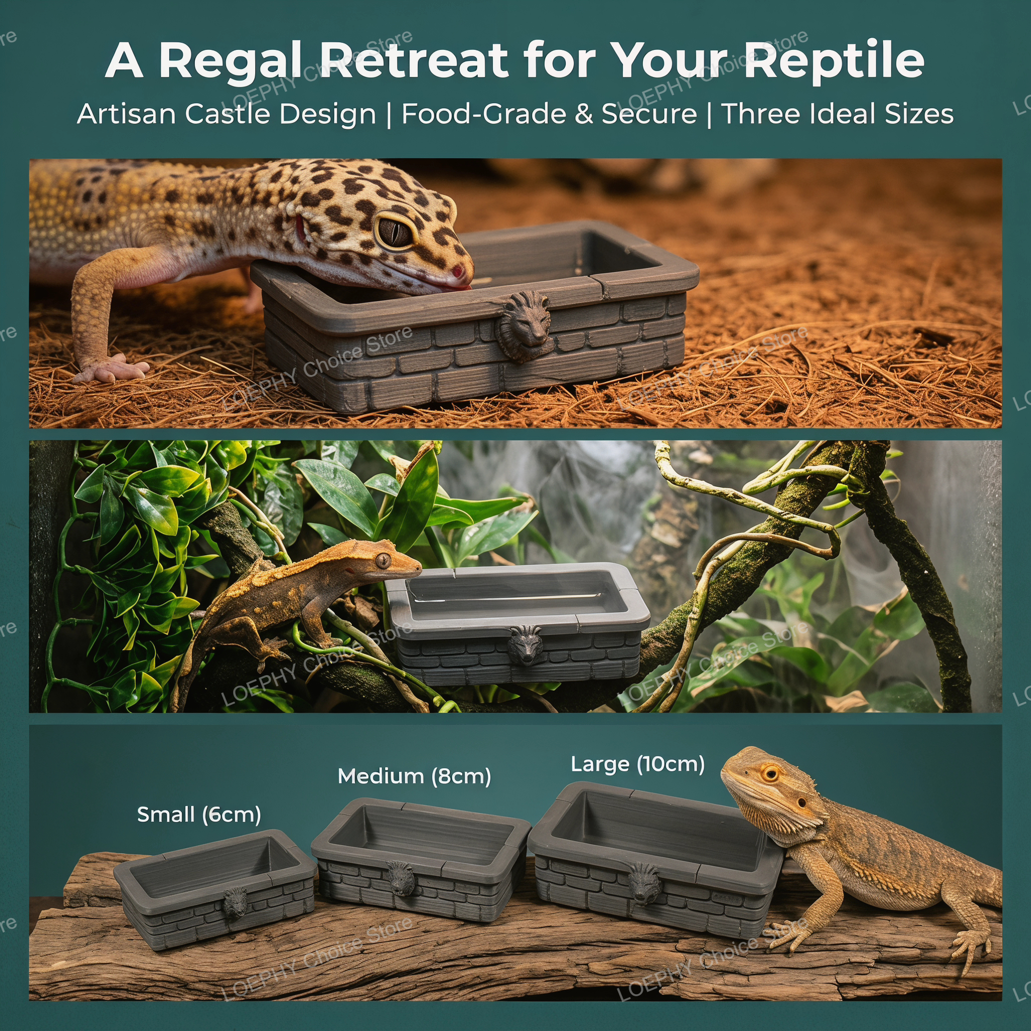 Castle Reptile Water Bowl Lion - Water Dish Reptile avis et prix