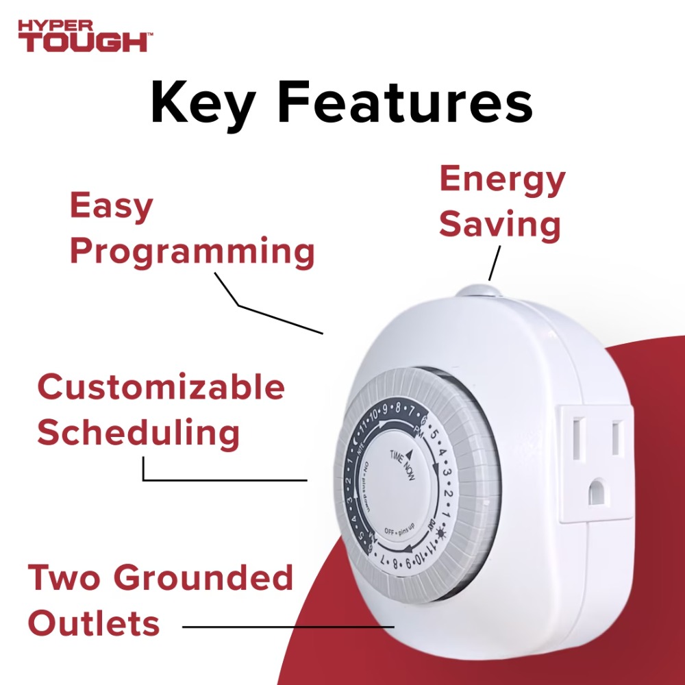 Indoor Heavy Duty Analog Timer - Timer Dual Outlet avis et prix