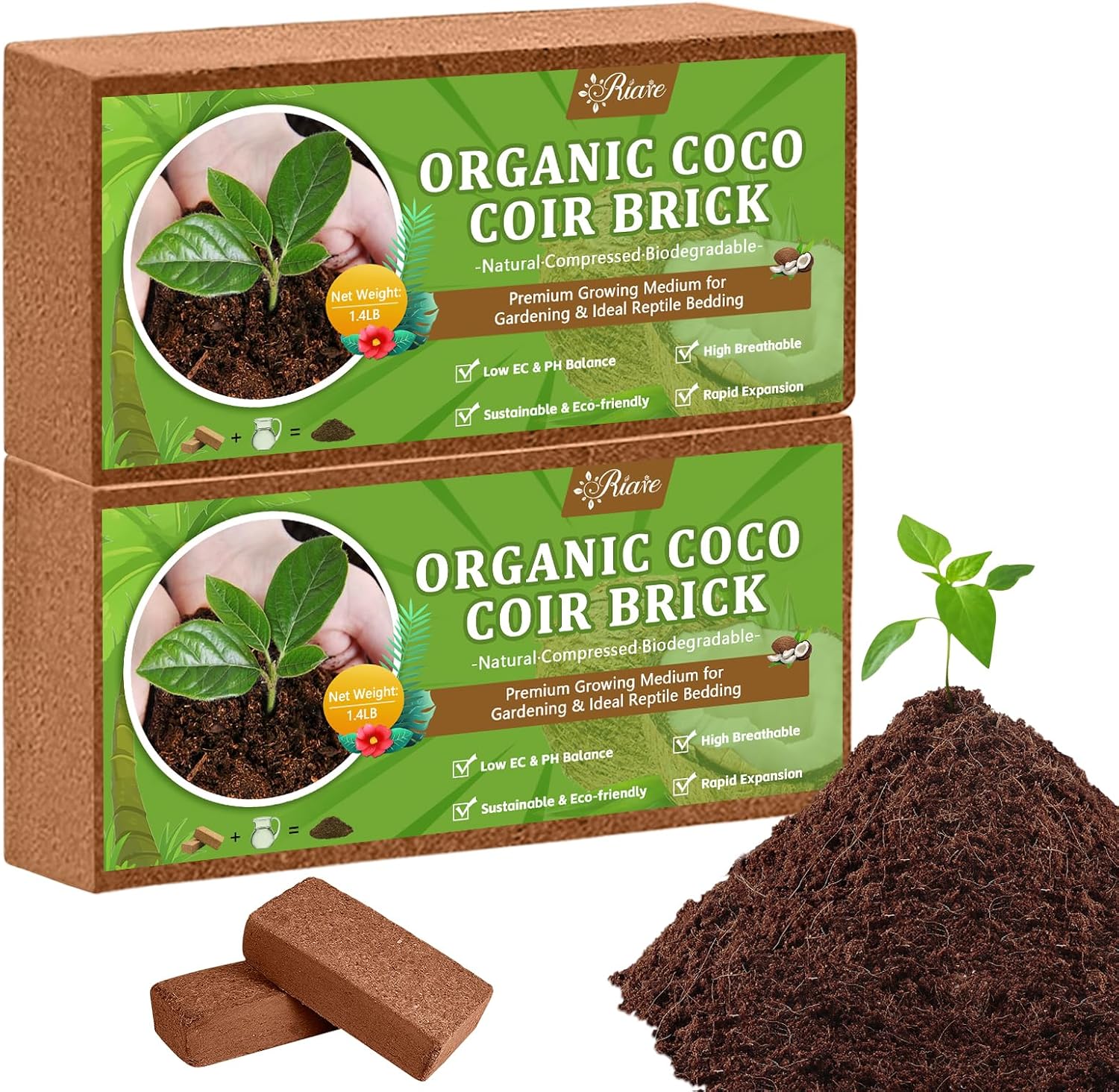 2pcs Organic Coco Coir Bricks  - Substrate Coconut Fiber avis et prix