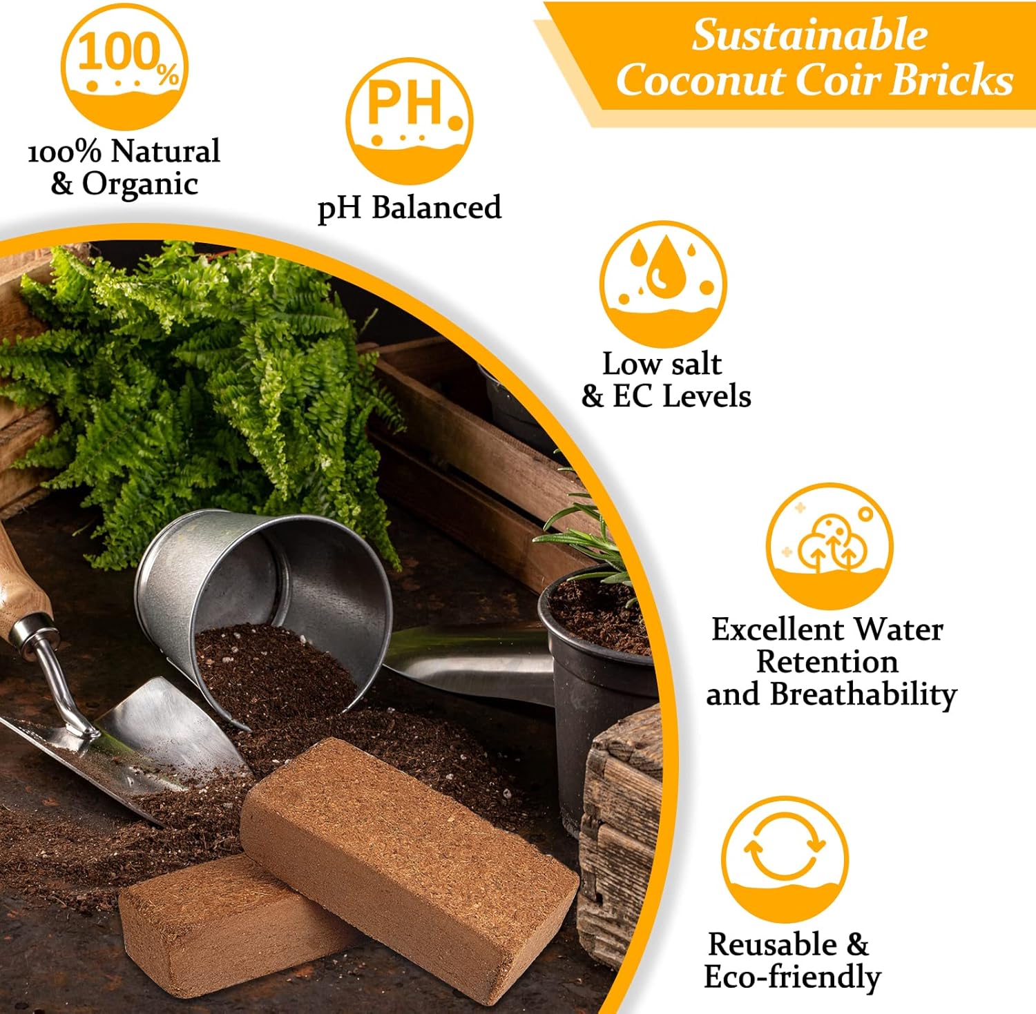 2pcs Organic Coco Coir Bricks  - Substrate Coconut Fiber avis et prix
