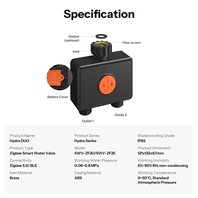 AB66-IP65 Rated Zigbee 3.0 Hyd - Timer Dual Outlet avis et prix