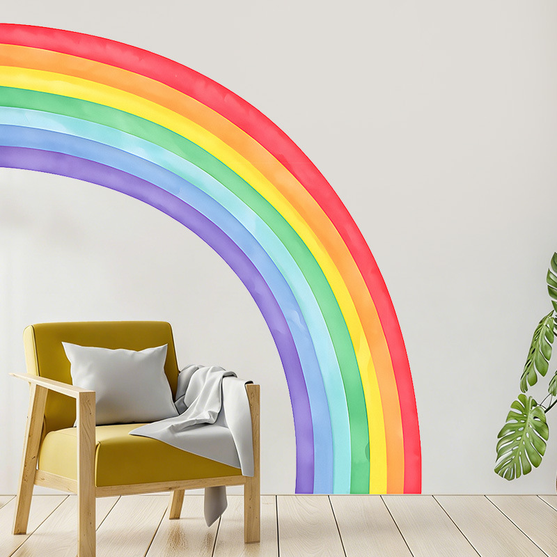 Large Rainbow Wall Stickers Se - Pvc Panel Background avis et prix