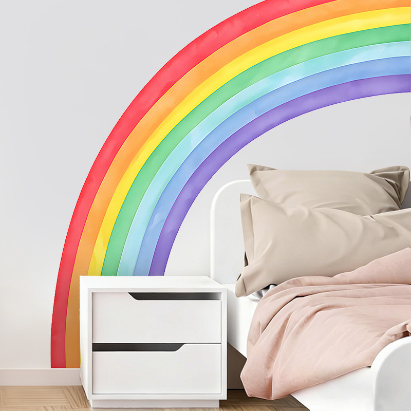 Large Rainbow Wall Stickers Se - Pvc Panel Background avis et prix