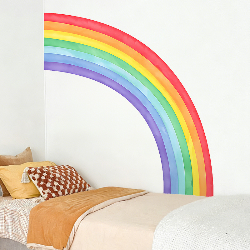 Large Rainbow Wall Stickers Se - Pvc Panel Background avis et prix