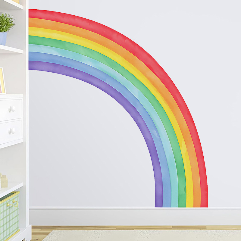 Large Rainbow Wall Stickers Se - Pvc Panel Background avis et prix