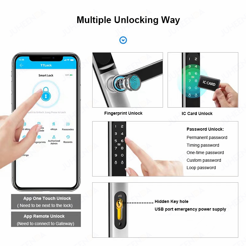 TTLock App Smart Aluminum Door - Glass Door Hinge avis et prix